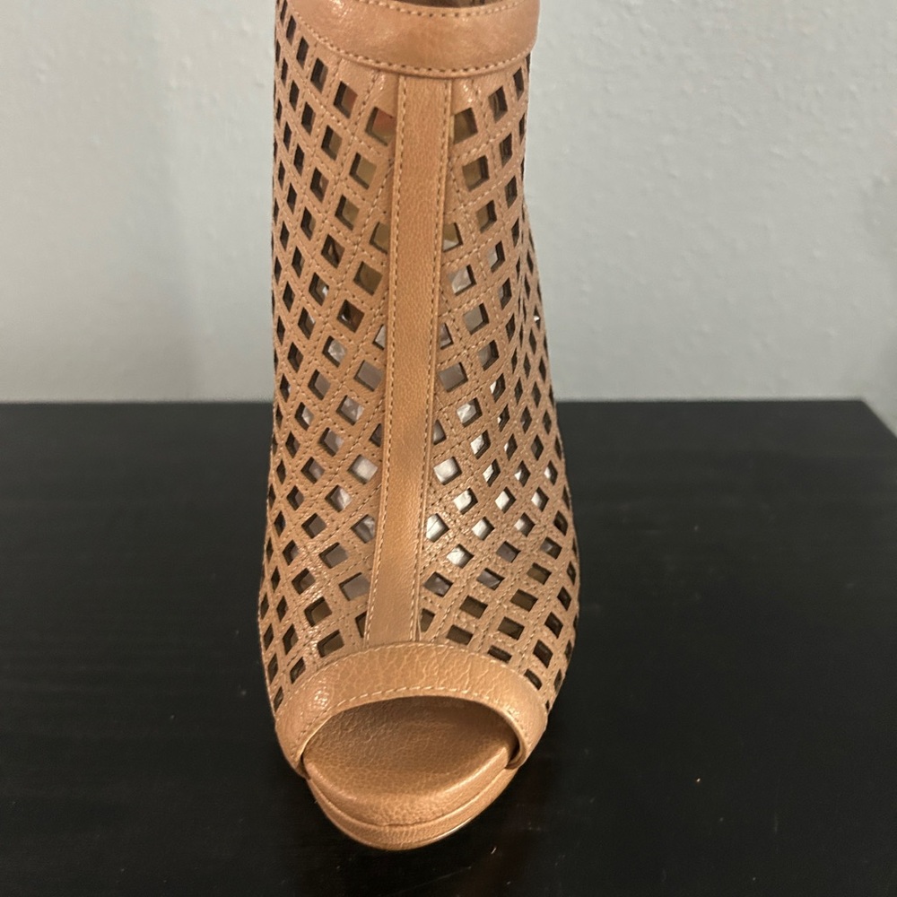 MICHAEL Michael Kors Tan Peep-Toe Ankle Booties